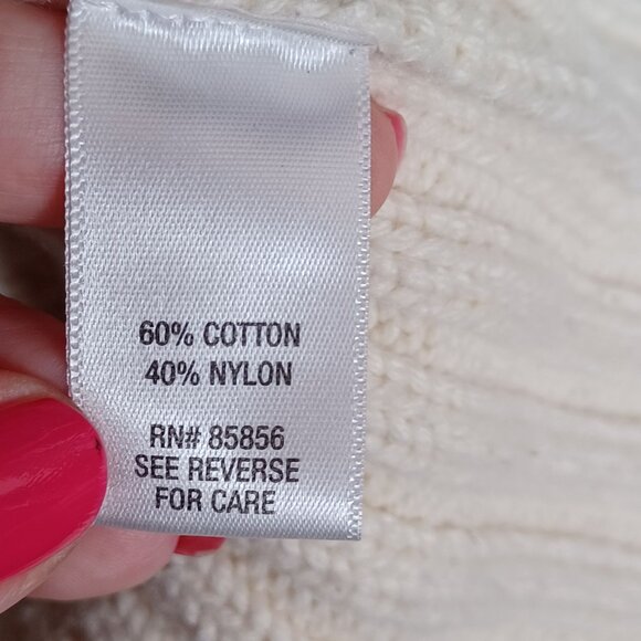 Guide Series Cardigan Knit Sweater Womens Large Cream Heavy Chunky Pockets - Picture 11 of 11